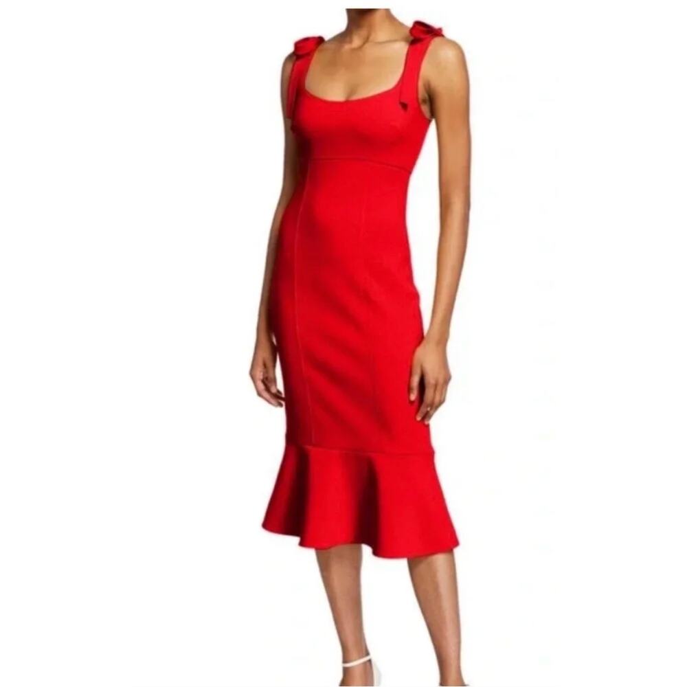 Likely Ellery Bodycon Fluted Dress in Cherry Red size 0